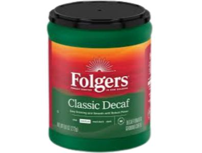 Café molido Folgers de tueste medio descafeinado clásico de 9,6 oz