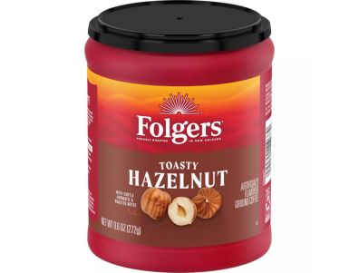 Café molido Folgers con sabor a avellana de Flavors 9,6 oz