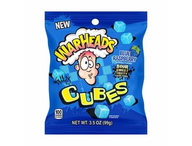 bolsa de Warheads Cubos de frambuesa azul 3,5 oz
