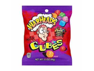 bolsa de Warheads Cubes Sour & Sweet Caramelos masticables afrutados 3,5 oz