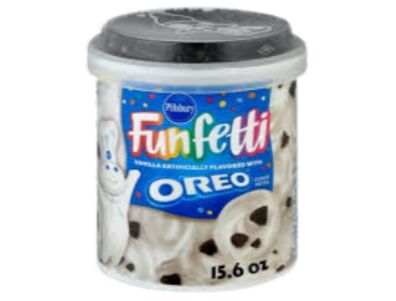 betun Pillsbury Oreo funfetti sabor vainilla con trozos de galleta oreo 15.6Oz.
