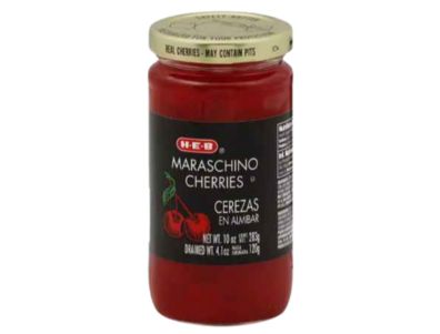 Cerezas H‑E‑B en almibar sin tallo 10 oz