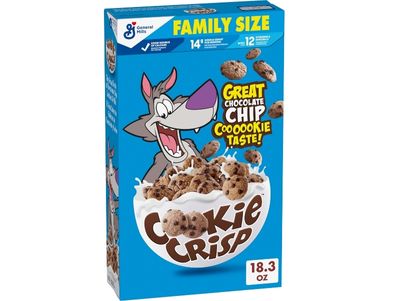 Cereal Cookie Crisp sabor a galleta con chispas de chocolate, tamaño familiar 18,3 oz