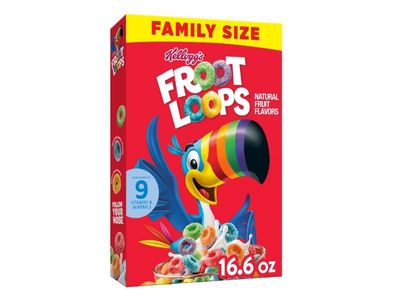 Cereal Froot Loops de Kellogg's para niños, desayuno familiar, tamaño familiar, original, caja de 16,6 oz