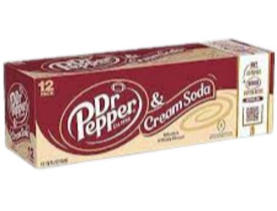 Refresco Dr Pepper Cream Soda, 12 onzas, paquete de 12 latas