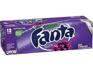 Refresco Fanta uva, 12 onzas líquidas, paquete de 12 latas