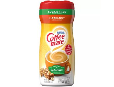 Coffee Mate Crema para café en polvo con avellanas sin azúcar de Nestlé 10,2 oz