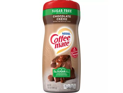 Coffee Mate Crema para café en polvo con sabor a chocolate sin azúcar de Nestlé 10,2 oz