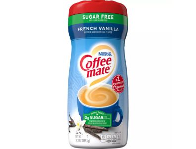 Coffee Mate Crema para café en polvo sin azúcar con sabor a vainilla francesa de Nestlé 10,2 oz