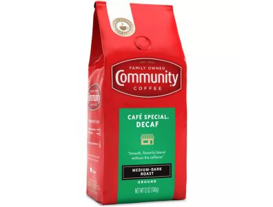 Café molido Community Coffee de tueste medio oscuro descafeinado especial de Cafe 12 oz