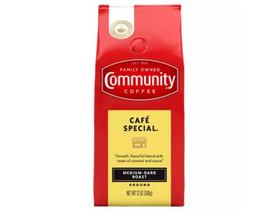 Café molido Community Coffee especial de tueste medio oscuro de Cafe 12 oz