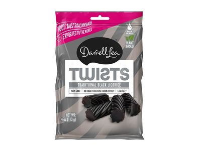 bolsa de Darrell Lea Regaliz de fresa sin azúcar, 4 oz