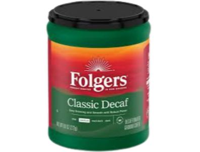 Folgers Café molido de tueste medio descafeinado clásico de 9,6 oz