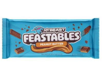 Barra de chocolate MrBeast Feastables con leche y mantequilla de maní 2,1 oz