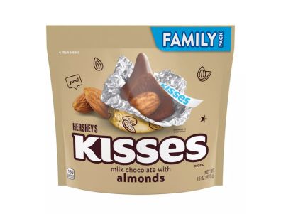 Chocolate Hershey Kisses de caramelos con leche y almendras Paquete familiar 16 oz