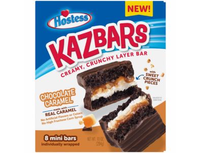 Pastelito Hostess Barras de chocolate y caramelo cremosas y crujientes Kazbars envueltas individualmente, 8 unidades de 10 oz