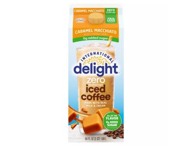 Café frío Delight macchiato con caramelo ligero 64 oz