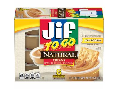 crema de cacahuate Jif cremosa natural To Go, paquete de 8 tazas 1,5 oz