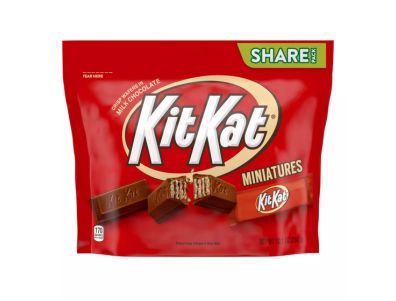 Chocolate Kit Kat Barritas con leche en miniatura, envueltas individualmente, en bolsa para compartir 10,1 oz