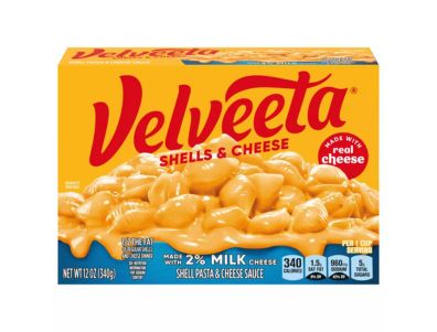 Velveeta conchas y queso con 2 % de leche Kraft 12 oz