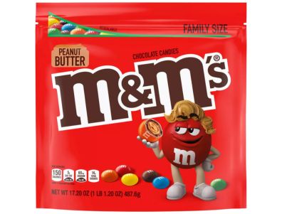 Chocolate M&M'S Caramelos y mantequilla de maní Tamaño familiar 17,2 oz