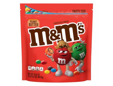 Chocolate M&M'S Caramelos y mantequilla de maní Tamaño para fiestas 34 oz