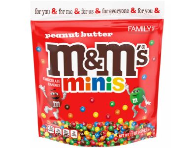 Chocolate M&M'S Mini caramelos con mantequilla de maní, tamaño familiar 15 oz
