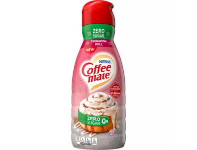 Crema para café Coffee Mate de Nestlé Rollo de canela sin azúcar 32 oz