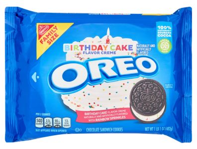 Galletas OREO, birthdaycake, tamaño familiar, 17 oz