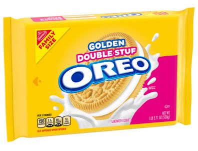 OREO Double Stuf Golden Sandwich Cookies, Family Size, 18.71 oz