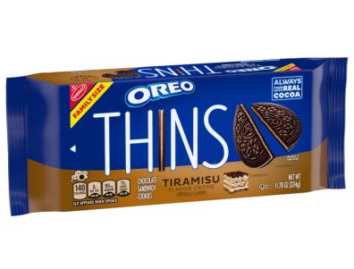 Galletas OREO Thins de chocolate, crema y tiramisú, tamaño familiar, 11,78 oz