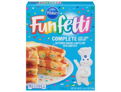 Mezcla para panqueques y waffles Pillsbury Funfetti con mantequilla caja de 28 oz