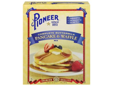 Mezcla para panqueques Pioneer con mantequilla de 32 oz