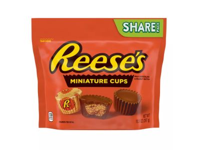 Chocolate Reese's Caramelos de mantequilla de maní en miniatura Paquete para compartir 10,5 oz