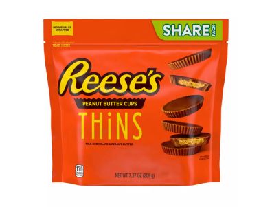 Chocolate Reese's Thins Caramelos de mantequilla de maní con leche Paquete para compartir 7,37 oz