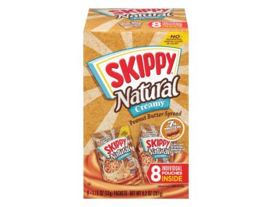 Crema de cacahuate Skippy Bolsitas individuales cremosa natural 8 unidades