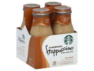 Café frío Starbucks Frappuccino con caramelo de botellas de 9,5 oz paquete de 4
