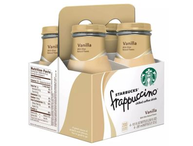 Café frío Starbucks Frappuccino de vainilla de botellas de 9,5 oz paquete de 4