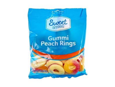 bolsa de Sweet Smiles Gummi Peach Rings, 7 oz