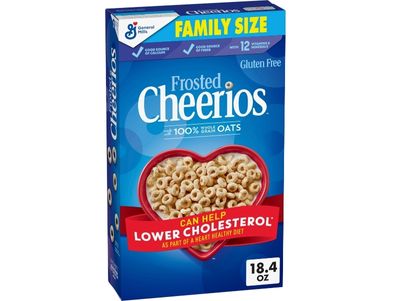 cereal Cheerios glaseados, saludable para el corazón, caja familiar de 18,4 oz