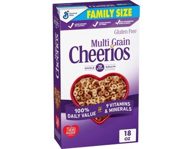 Cereal Cheerios multigrano para el corazón, caja de cereales familiar de 18 oz