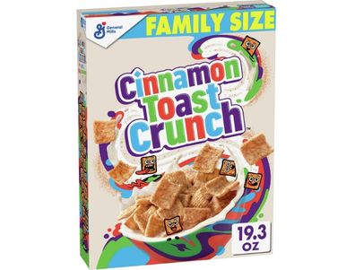 Cereal Cinnamon Toast Crunch, cereales crujientes con canela, tamaño familiar, 18,8 oz