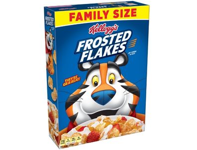 Cereal Frosted Flakes de Kellogg's para niños, desayuno familiar, tamaño familiar, original, caja de 21,7 oz (1 caja)