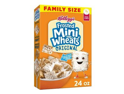 Cereal Frosted Mini-Wheats Little Bites de Kellogg's para niños, desayuno familiar, tamaño familiar, original, caja de 20,2 oz (1 caja)