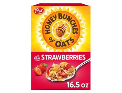 Cereal Honey Bunches of Oats integrales con fresas naturales, 20 oz