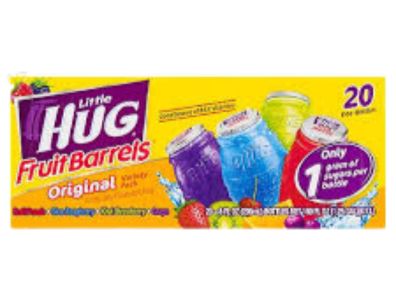 jugo HUG Barriles de Frutas Originales, 20 Unidades, Botellas de 8 fl oz