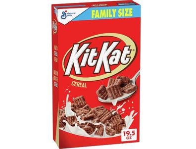 Cereal KIT KAT con sabor a chocolate, elaborado con granos integrales, tamaño familiar, 19,5 oz