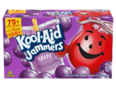 jugo Kool-Aid Jammers con sabor a uva, sobres 10 unidades