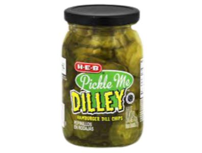 pepinillos H‑E‑B Pickle Me Dilley encurtidos para hamburguesas en rebanadas, 16 oz