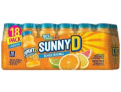 jugo Sunny D Tangy Botellas originales de 6,75 oz Paquete de 18